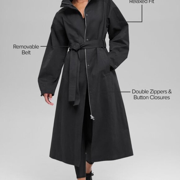 Alo Yoga Journey Trench Coat BLACK - Picture 4 of 5